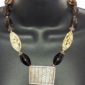 Thailand Silver Pendant with Smokey Quartz Neck
